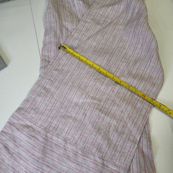 Anthropologie Stripe ruffle linen wideleg jumpsuit - Picture 12 of 13